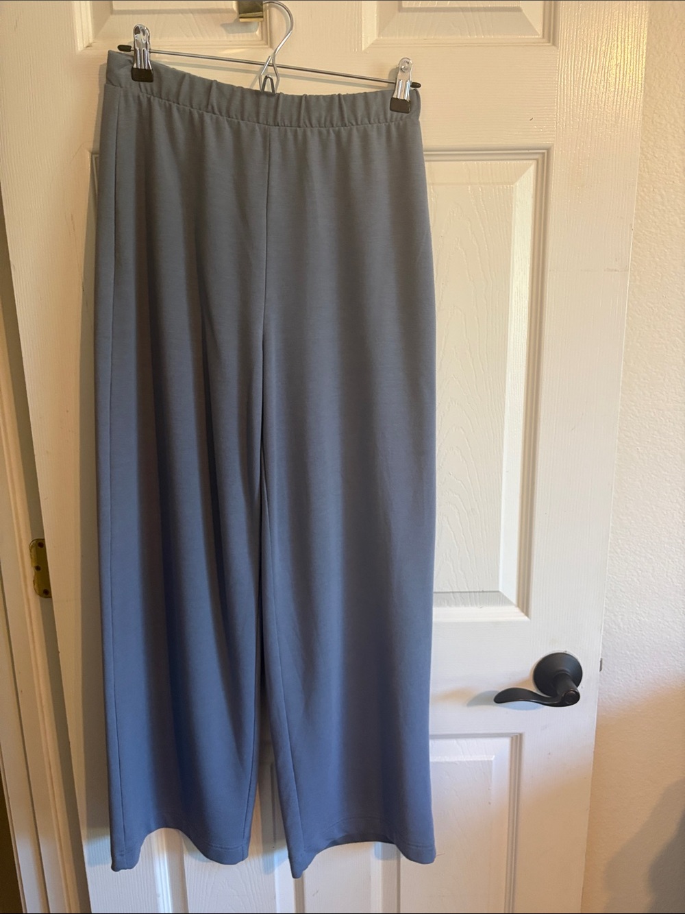 Banana Republic Soft Slate Blue Wide-Leg Pull-On Pants